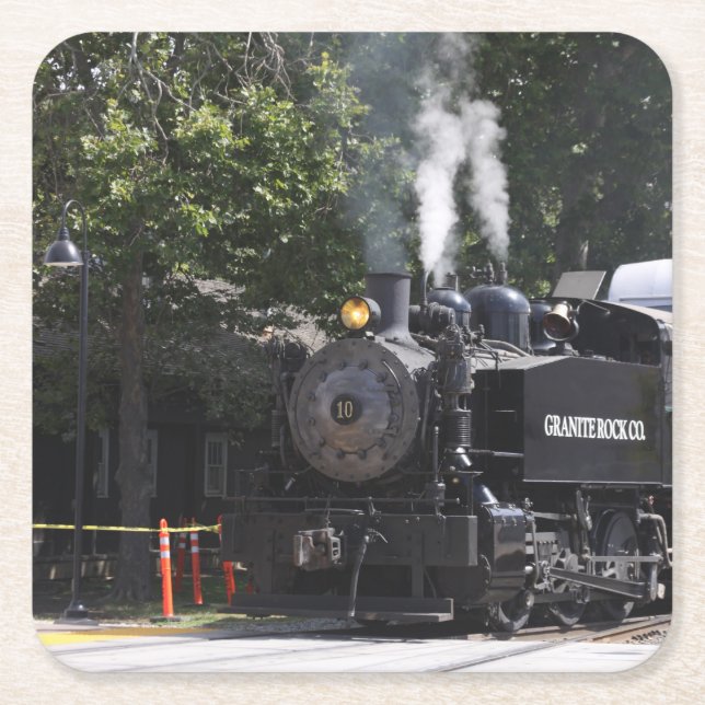 Porta-copo De Papel Quadrado Caldeiras De Comboio De Vapor (Frente)