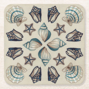 Porta-copo De Papel Quadrado Caleidoscópio Costeiro