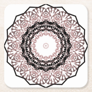 Porta-copo De Papel Quadrado Caleidoscópio, mandala