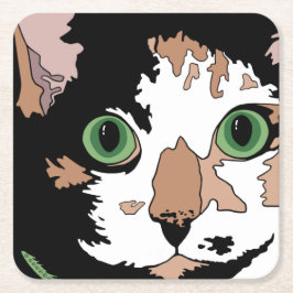 Porta-copo De Papel Quadrado Calico Cat