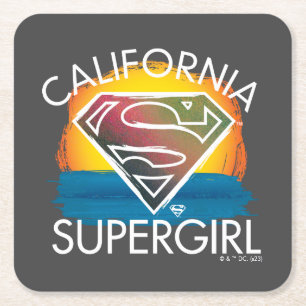 Porta-copo De Papel Quadrado California Supergirl Sunset Graphic