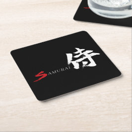 Porta-copo De Papel Quadrado Caligrafia Japonesa Kanji Samurai