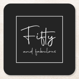 Porta-copo De Papel Quadrado Caligrafia Moderna 50 e fabulosa