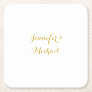 Porta-copo De Papel Quadrado Caligrafia Nome Personalizado Editável Elegante