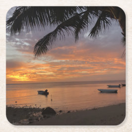 Porta-copo De Papel Quadrado Calm Pacific Sunset Porta copos - Vista do Oceano 