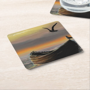 Porta-copo De Papel Quadrado Calma - Arte Aquarela