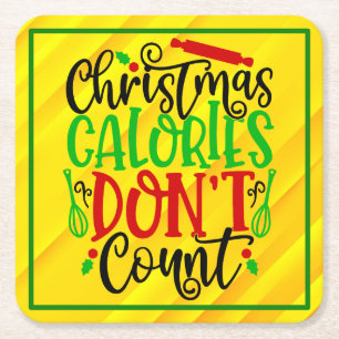 Porta-copo De Papel Quadrado Calorias de Natal Não Contam 56558