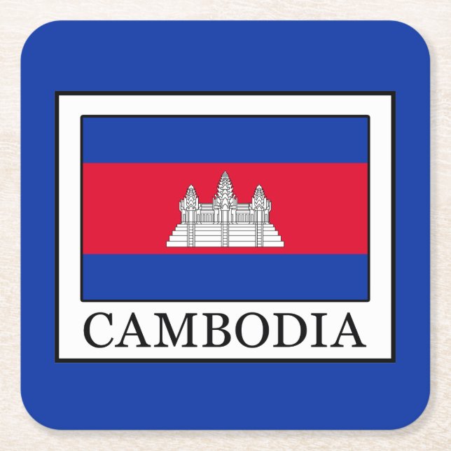 Porta-copo De Papel Quadrado Camboja (Frente)