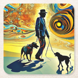 Porta-copo De Papel Quadrado Caminhando pelos cachorros