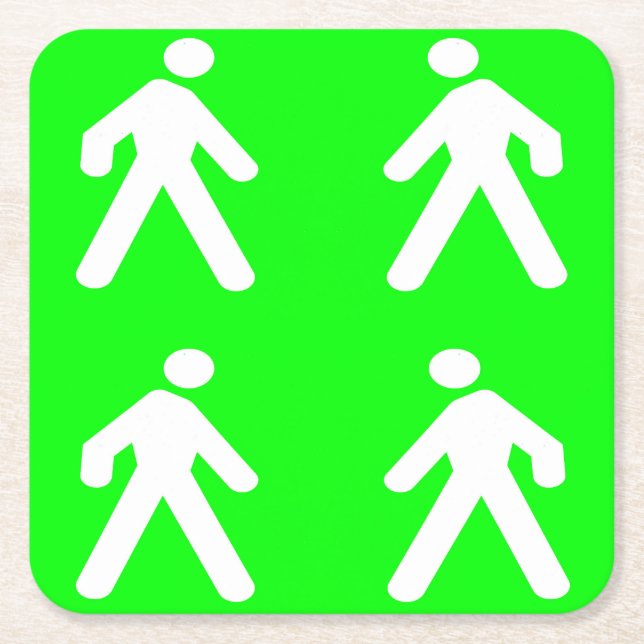 Porta-copo De Papel Quadrado Caminhe no verde (Frente)