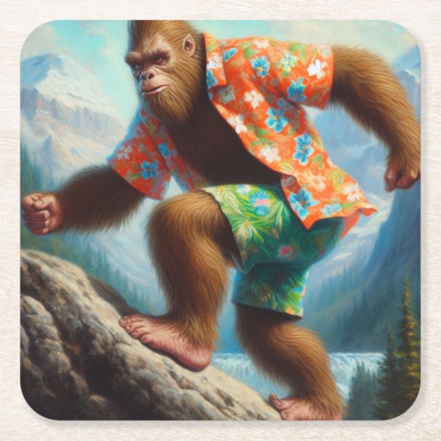 Porta-copo De Papel Quadrado Caminho do Pé Grande (Frente)