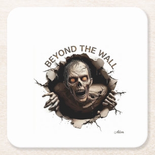 Porta-copo De Papel Quadrado Camiseta Manga Longa Zumbi Além da Parede