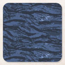 Porta-copo De Papel Quadrado Camo com risca azul