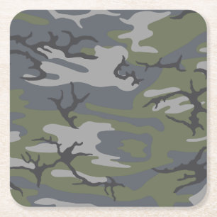 Porta-copo De Papel Quadrado Camo de Descultura de Tempo Atingido