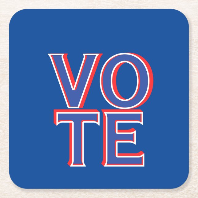 Porta-copo De Papel Quadrado Campanha Política Merchandise (Frente)