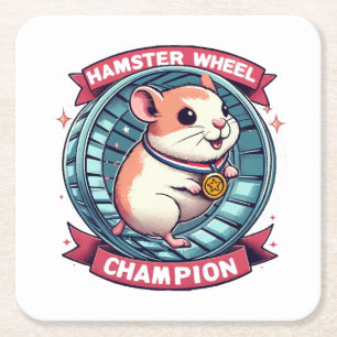 Porta-copo De Papel Quadrado Campeão da Roda de Hamster