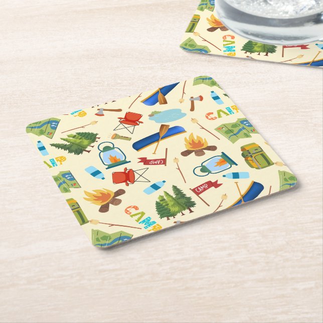 Porta-copo De Papel Quadrado Camping Life (Inclinado)