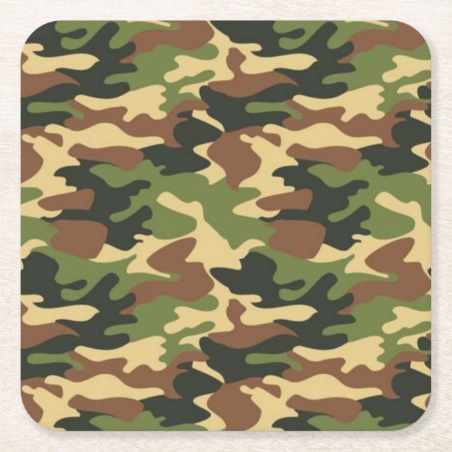 Porta-copo De Papel Quadrado camuflagem (Frente)