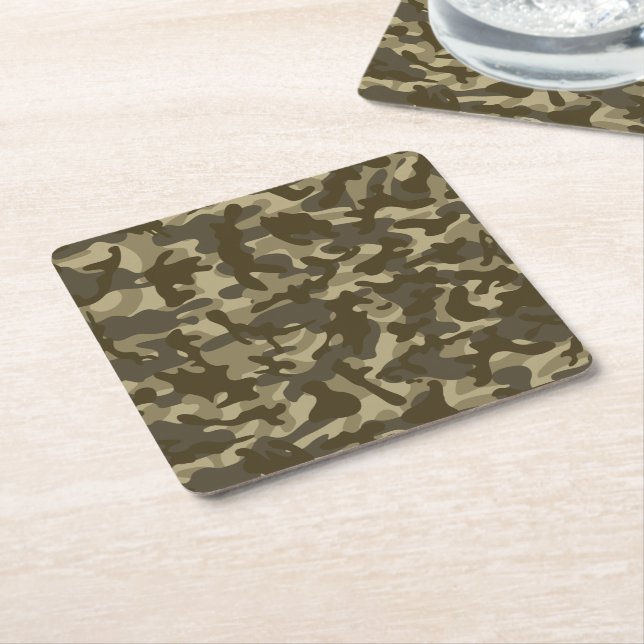 Porta-copo De Papel Quadrado Camuflagem Central (Inclinado)
