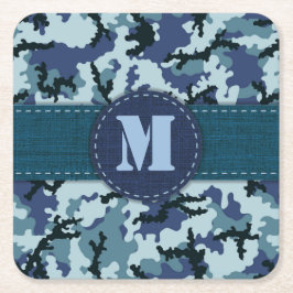 Porta-copo De Papel Quadrado camuflagem do marinho