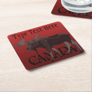 Porta-copo De Papel Quadrado Canadá Porta copos Moose Art Canadá Coasters Bebid