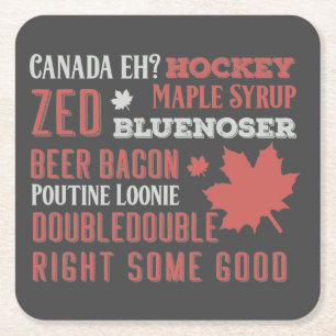 Porta-copo De Papel Quadrado Canadá Slang Subway Art