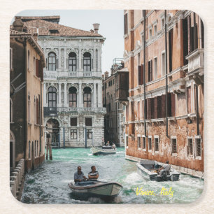 Porta-copo De Papel Quadrado Canal de Venice Boat
