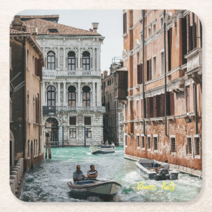 Porta-copo De Papel Quadrado Canal de Venice Boat