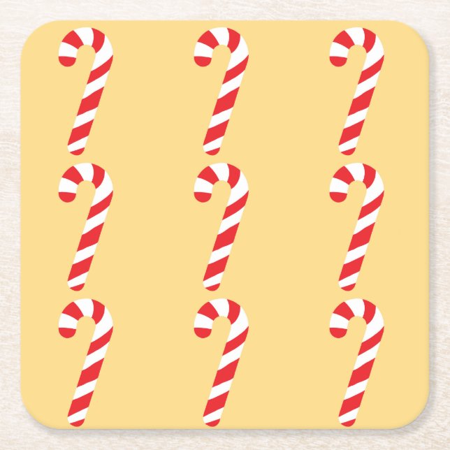 Porta-copo De Papel Quadrado Candy Cane (Frente)