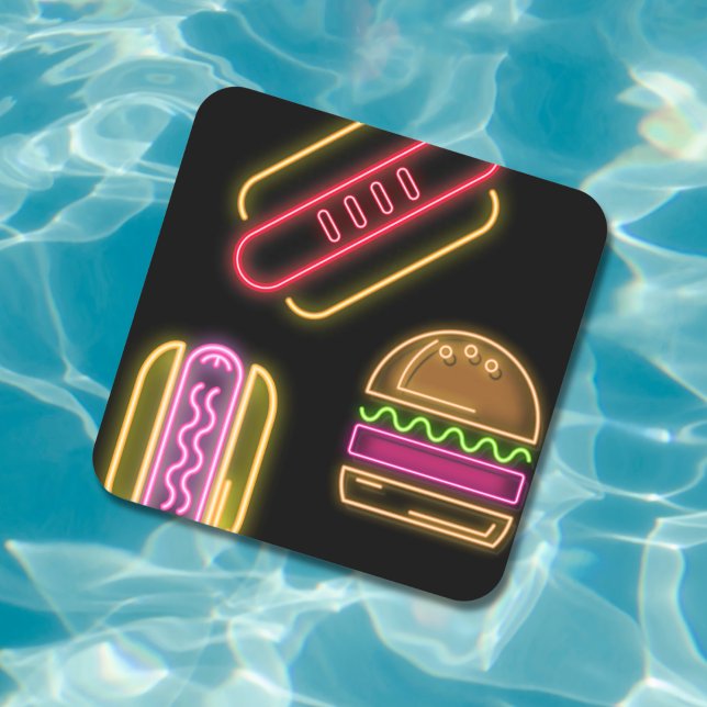 Porta-copo De Papel Quadrado Caninos e Hambúrger de Comida Rápida (Criador carregado)