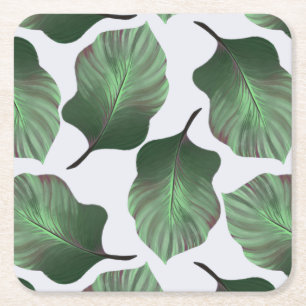 Porta-copo De Papel Quadrado Canna Tropicanna Tropical Leaves, Verde