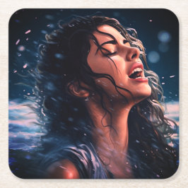 Porta-copo De Papel Quadrado Cantando na Chuva