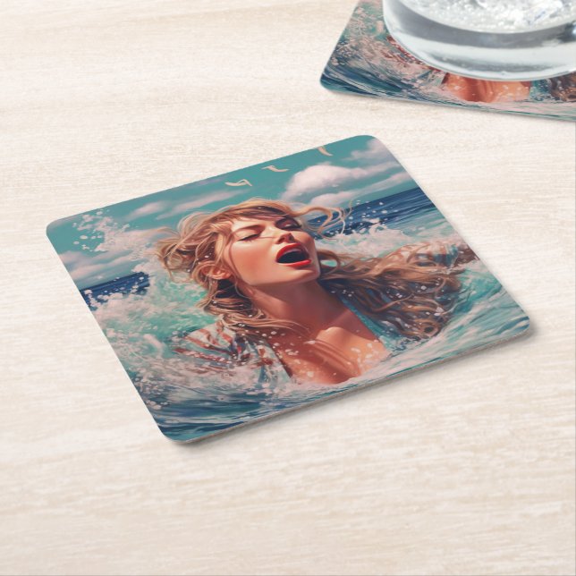 Porta-copo De Papel Quadrado Cantando na Chuva (Inclinado)