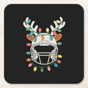 Porta-copo De Papel Quadrado Capacete de Futebol Luzes de Natal Rena Xmas