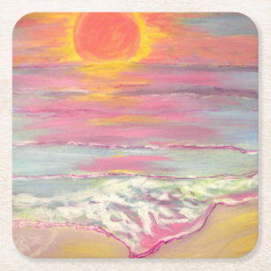 Porta-copo De Papel Quadrado Cape San Blas Sunset Beach