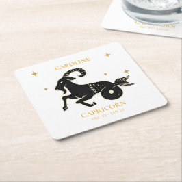 Porta-copo De Papel Quadrado Capricórn - Símbolo Astrológico Zodiac
