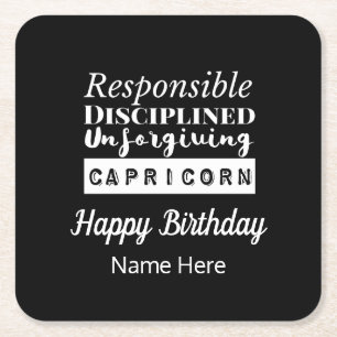 Porta-copo De Papel Quadrado Capricórnio Zodiac — Características Diversas Aniv