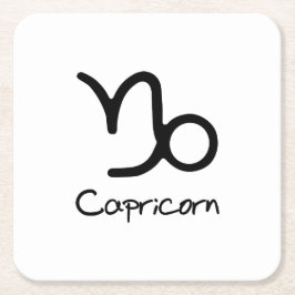 Porta-copo De Papel Quadrado Capricórnio Zodiac - Sinal em Branco