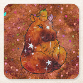 Porta-copo De Papel Quadrado Capybara chamada Dream