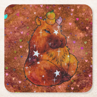 Porta-copo De Papel Quadrado Capybara chamada Dream