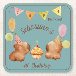 Porta-copo De Papel Quadrado Capy's Cutest Birthday Fiesta