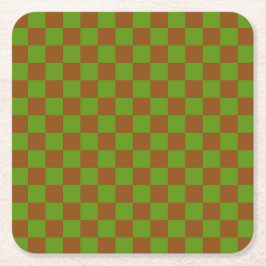 Porta-copo De Papel Quadrado Caramel apple checkered board pattern