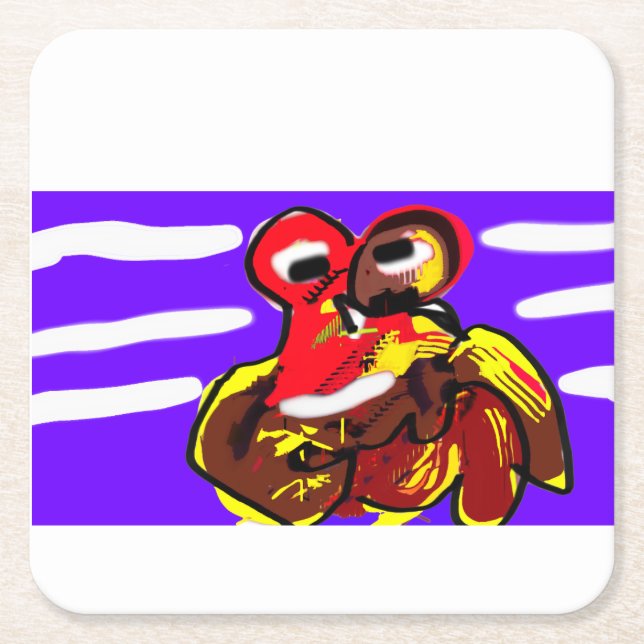 Porta-copo De Papel Quadrado Caranguejo (Frente)