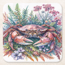 Porta-copo De Papel Quadrado Caranguejo Botânico
