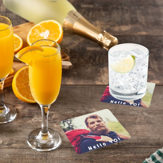 Porta-copo De Papel Quadrado caras aniversário de 40 anos (Criador carregado)