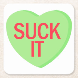 Porta-copo De Papel Quadrado Cardíaco doce - TI SUCK