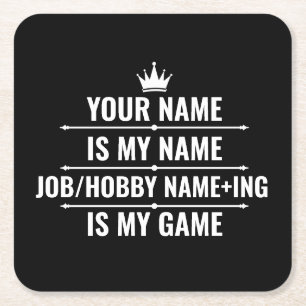 Porta-copo De Papel Quadrado Cargo Engraçado Personalizado e Nome do Hobby