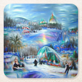 Porta-copo De Papel Quadrado Carnaval de inverno