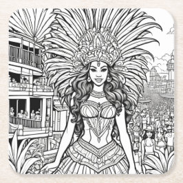 Porta-copo De Papel Quadrado Carnaval no Brasil