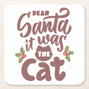 Porta-copo De Papel Quadrado Caros Papais noeis Engraçados, Era o Design de Gat